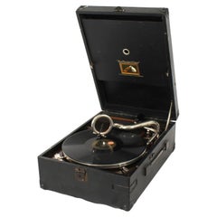 Antiker Porzellan HMV Gramophone Mod 101 Schwarzes 20. Jahrhundert