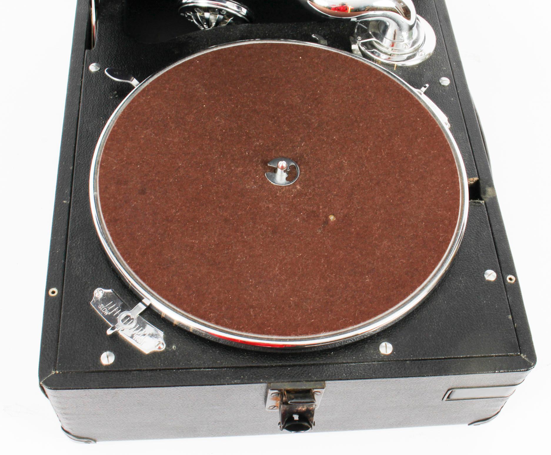 Antique Portable HMV Gramophone Mod 102E, 1934, 20th Century 1