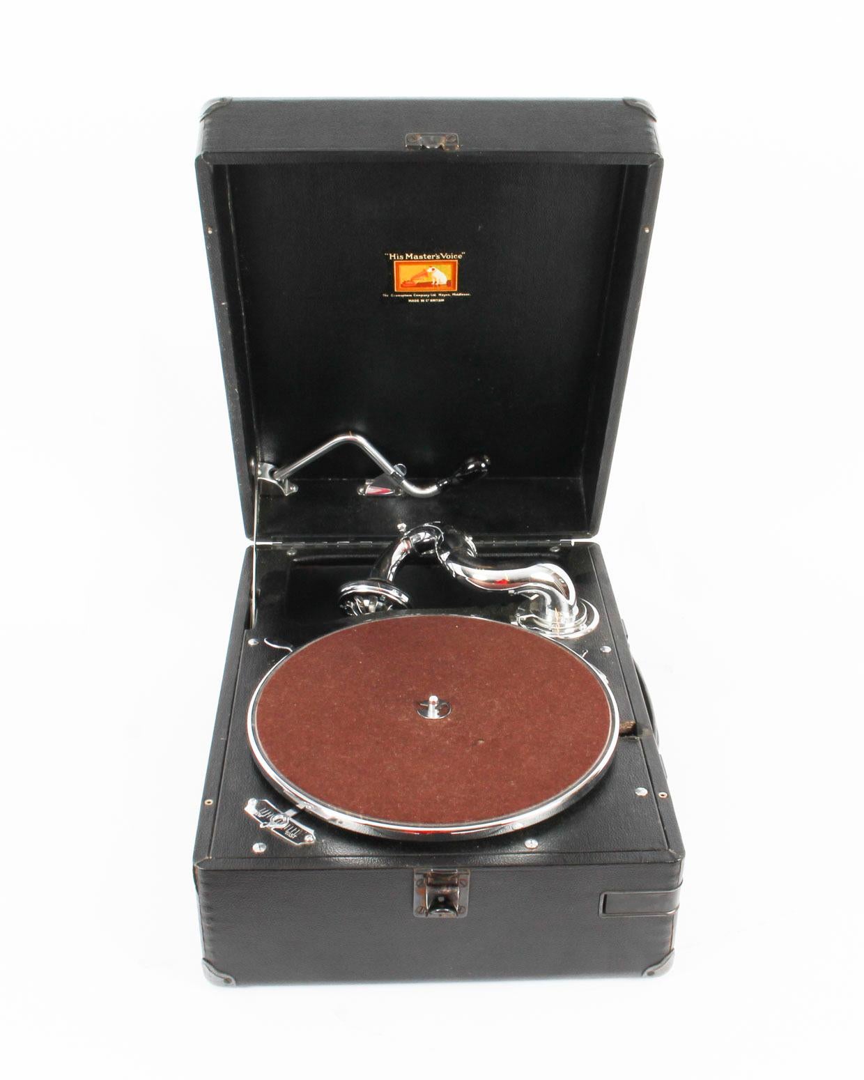 Antique Portable HMV Gramophone Mod 102E, 1934, 20th Century 2
