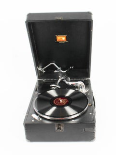 Antique Portable HMV Gramophone Mod 102E, 1934, 20th Century