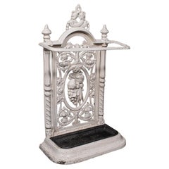 Antique Portico Stick Stand, English, Cast Iron, Hall, Umbrella Loop, Victorian