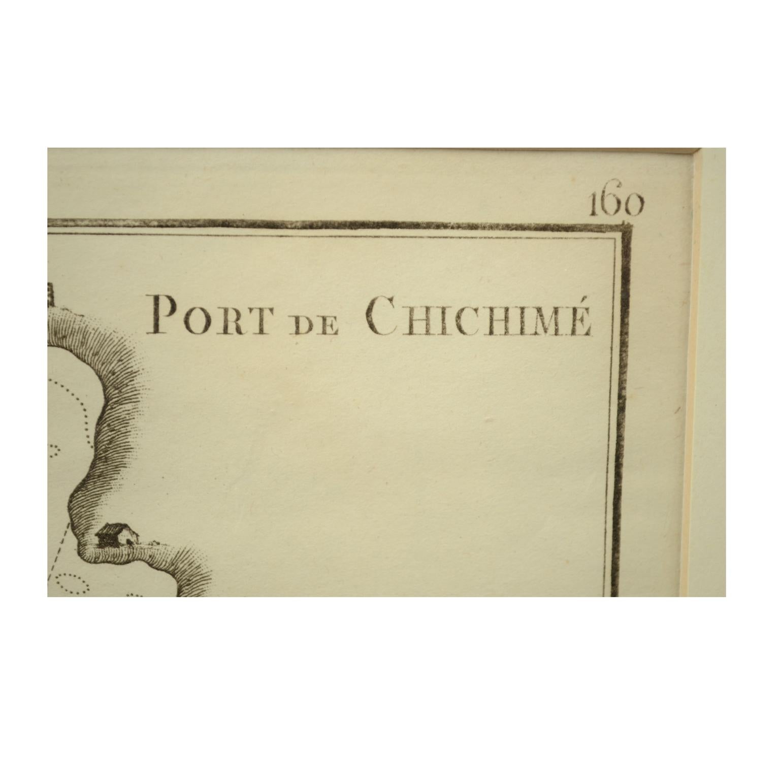 Mid-19th Century 1844 French Nautical Portolano of Port De Chichimé Natolie by Antoine Roux  For Sale