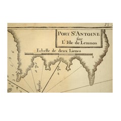 Antikes nautisches Portolano von Port St. Antoine von Antoine Roux, Frankreich, 1844