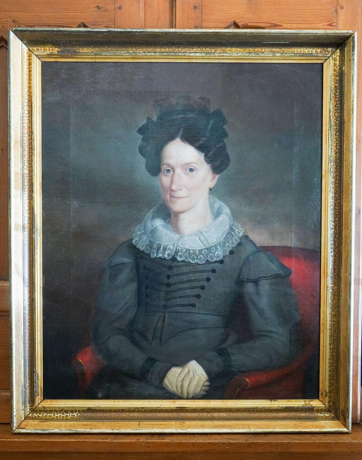 Antique Portrait, 1840 In Good Condition For Sale In Dallas, TX