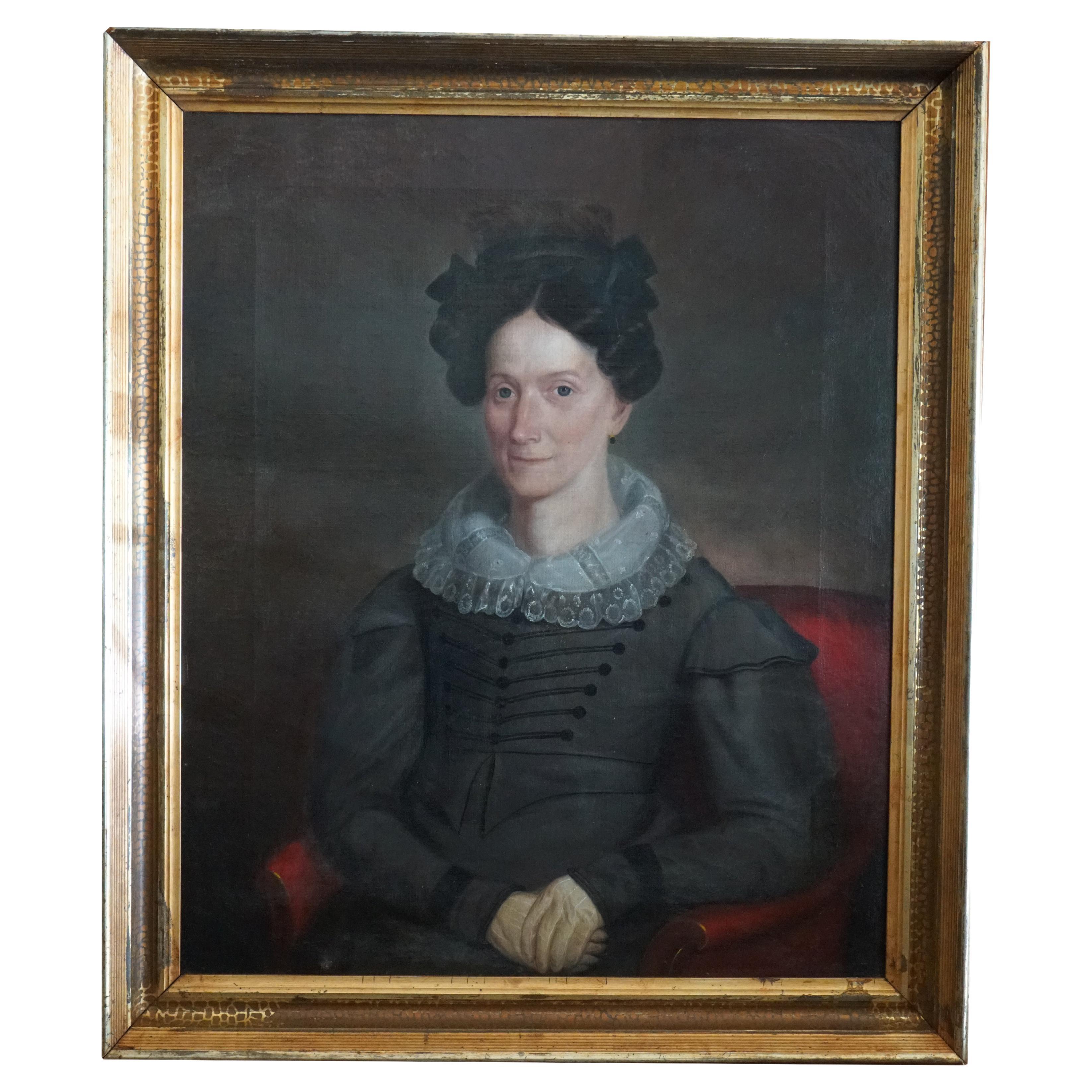 Antique Portrait, 1840 For Sale