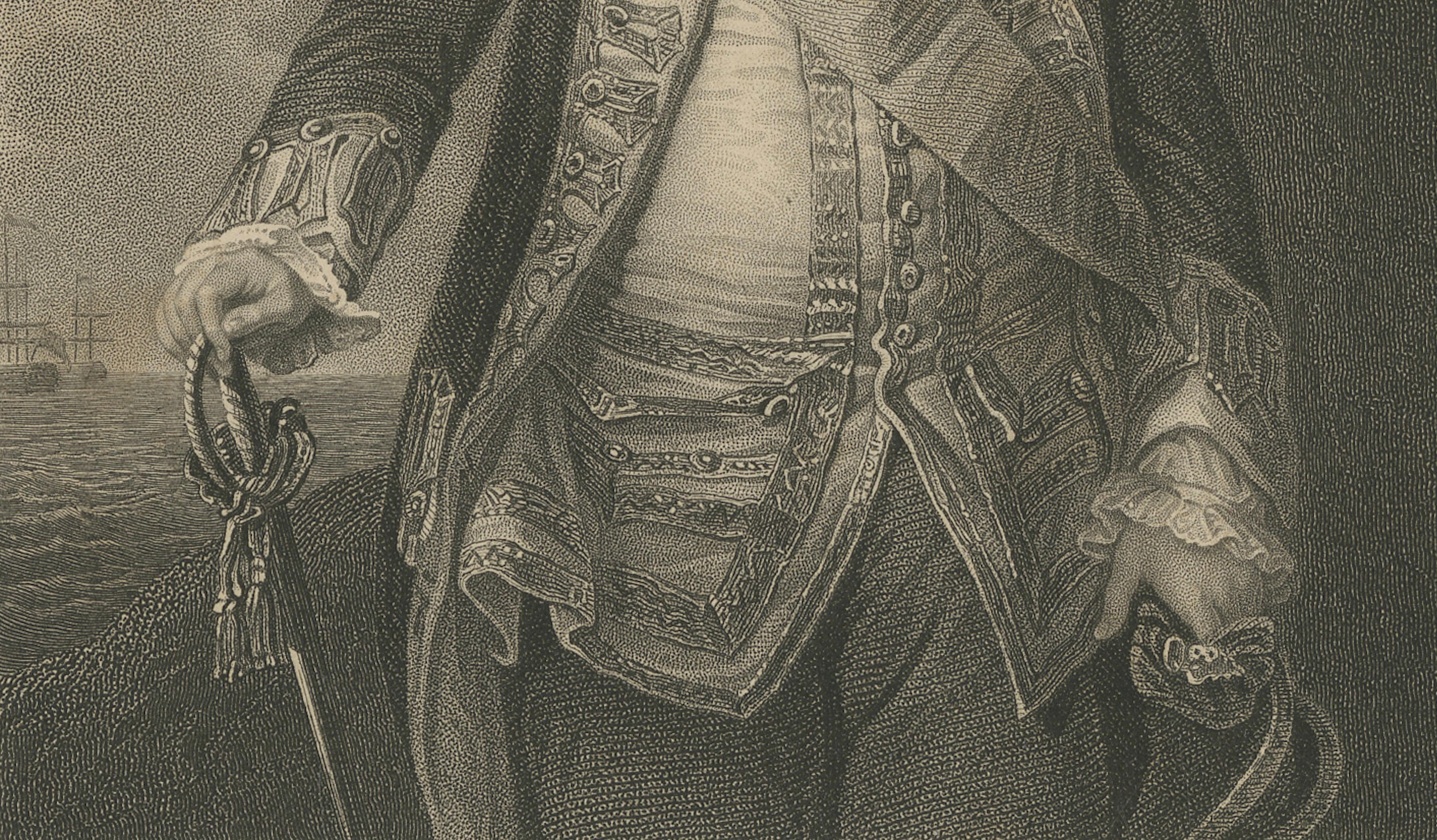 Antique Portrait Admiral Lord Hawke – British Naval Hero Engraving c.1850