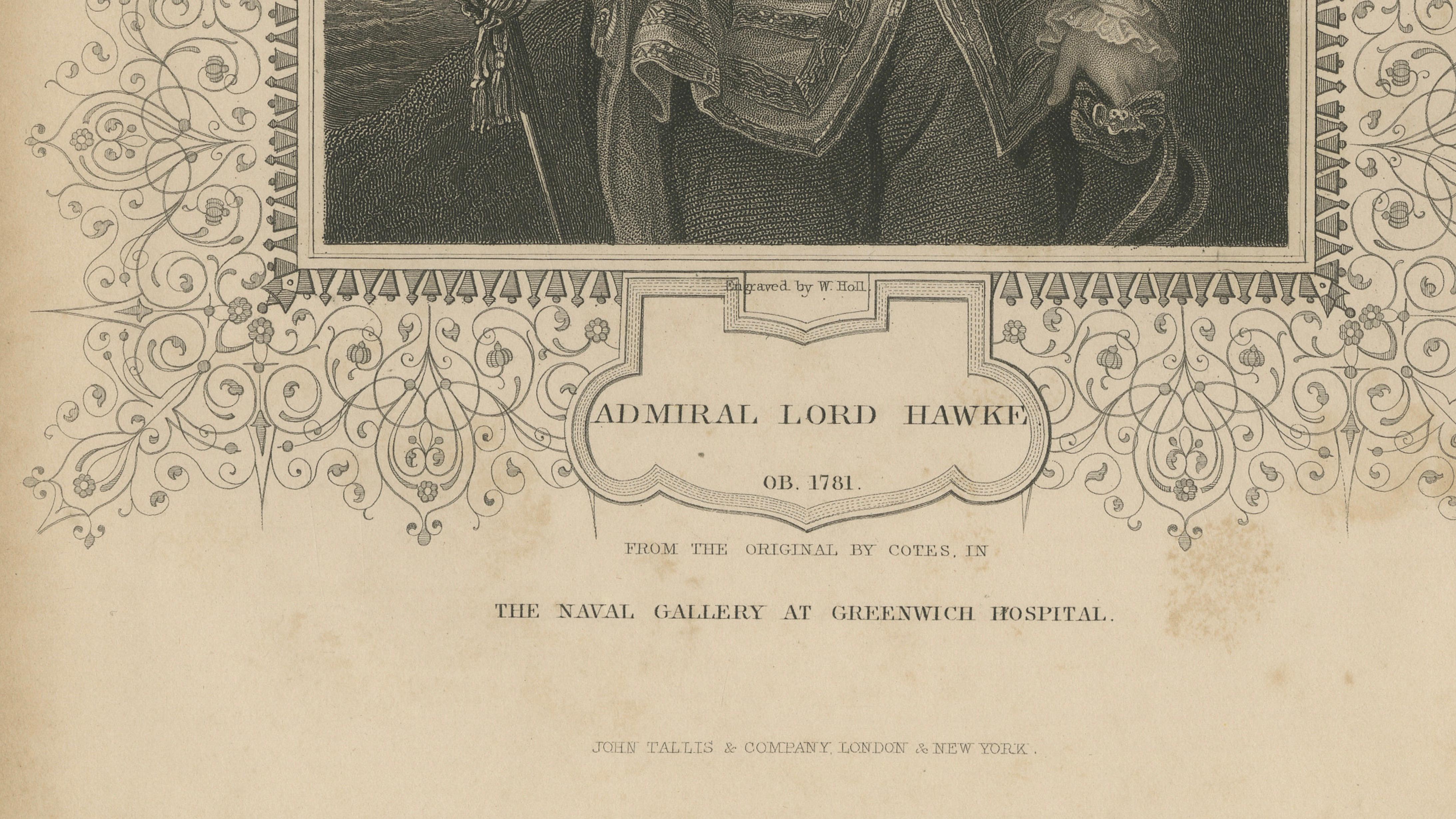 Antique Portrait Admiral Lord Hawke – British Naval Hero Engraving c.1850