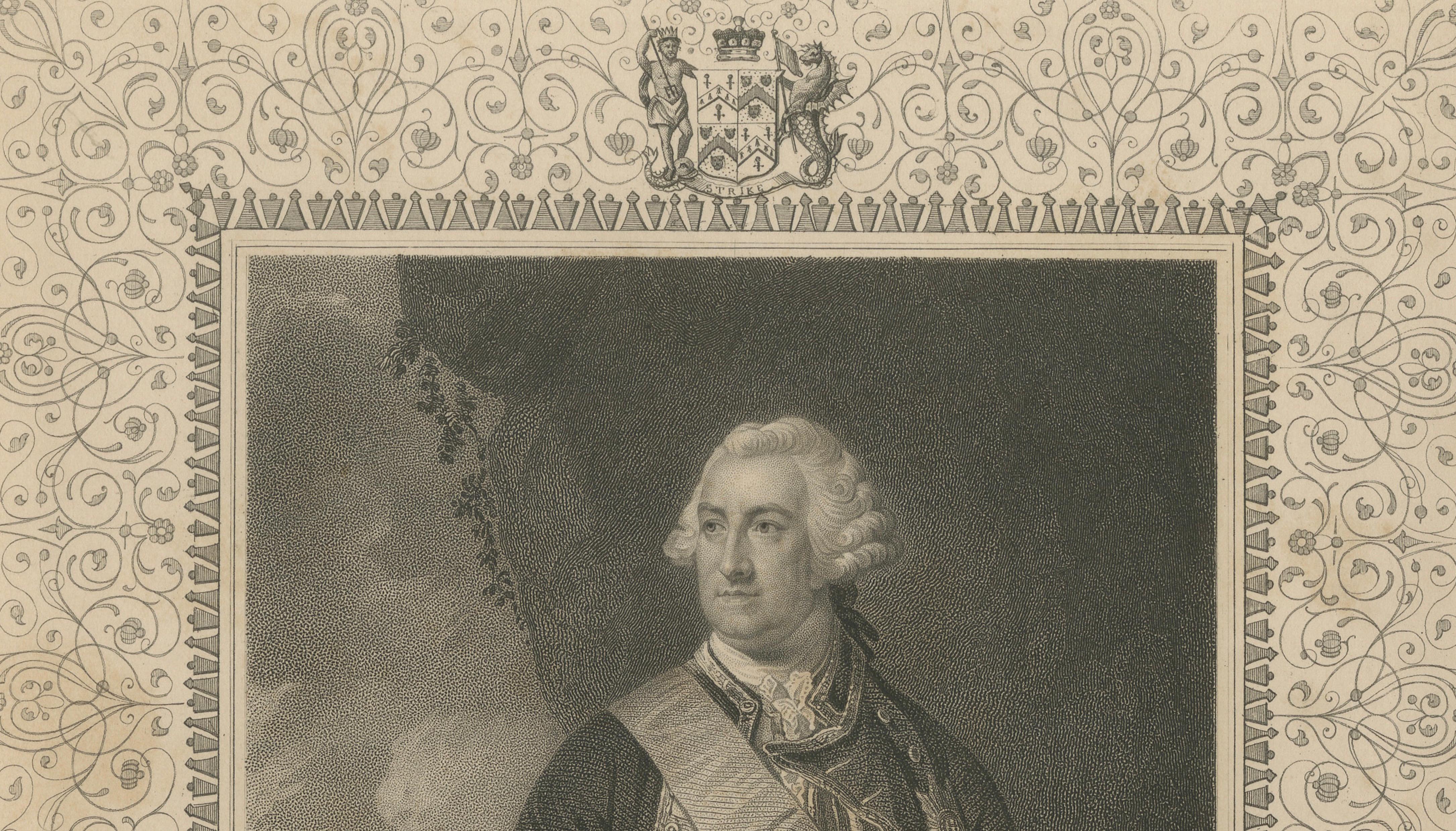 Antique Portrait Admiral Lord Hawke – British Naval Hero Engraving c.1850