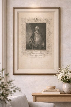 Antique Portrait Admiral Lord Hawke – British Naval Hero Engraving c.1850