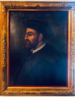 Antique Portrait Antonio de Leyva Prince of Ascoli (1480-1536) Oil on Canvas