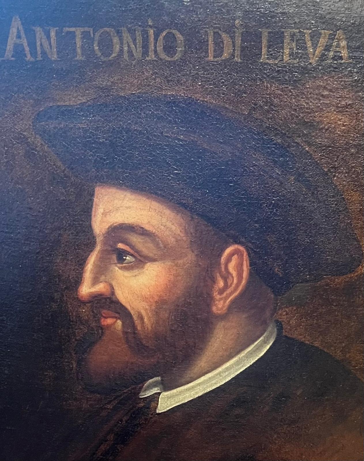 Italian Antique Portrait Antonio de Leyva Prince of Ascoli (1480-1536) Oil on Canvas For Sale