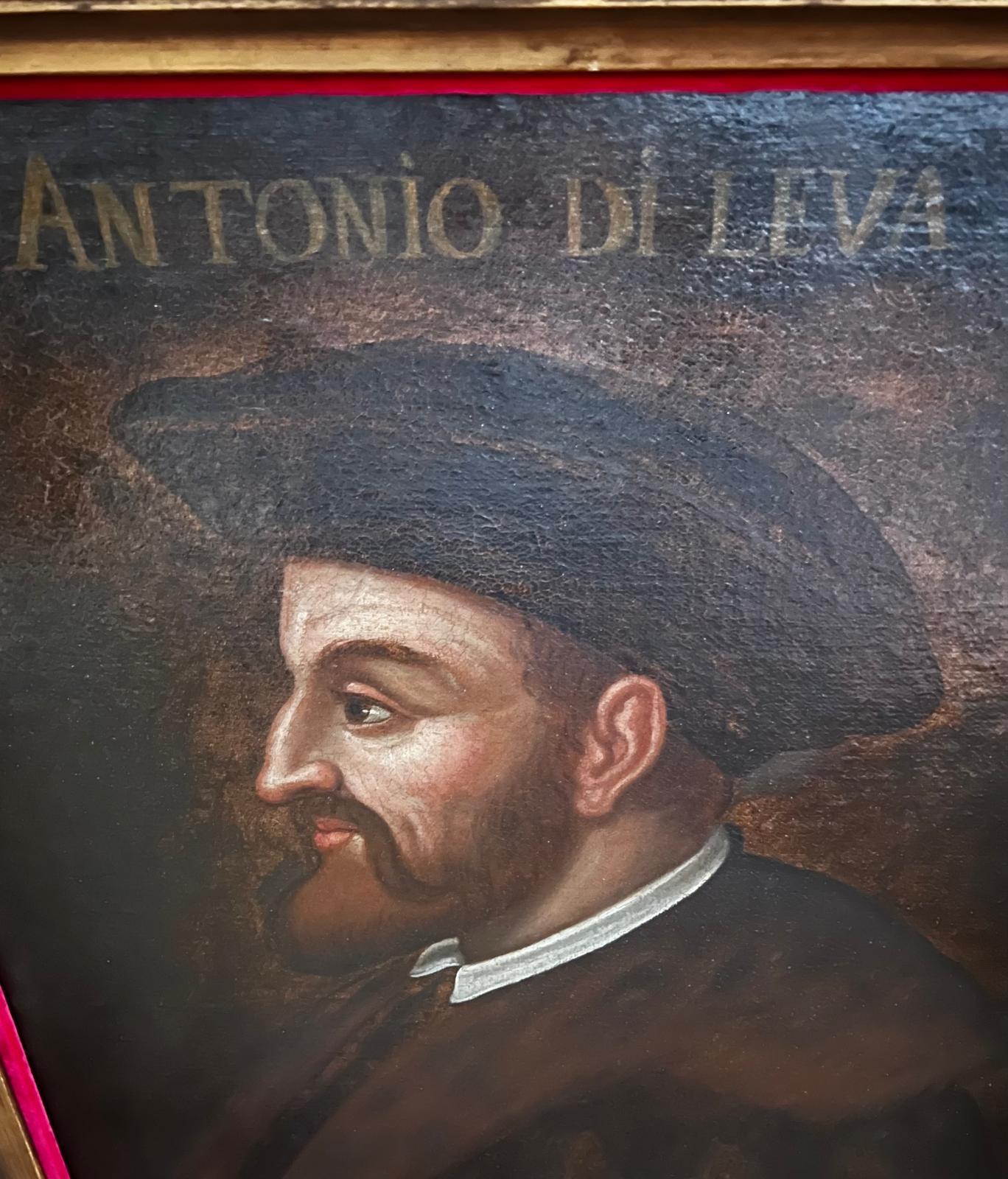 Hand-Painted Antique Portrait Antonio de Leyva Prince of Ascoli (1480-1536) Oil on Canvas For Sale