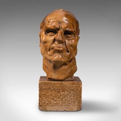 Antique Portrait Bust, English, Plaster Head, Francis Derwent Wood, Circa 1920