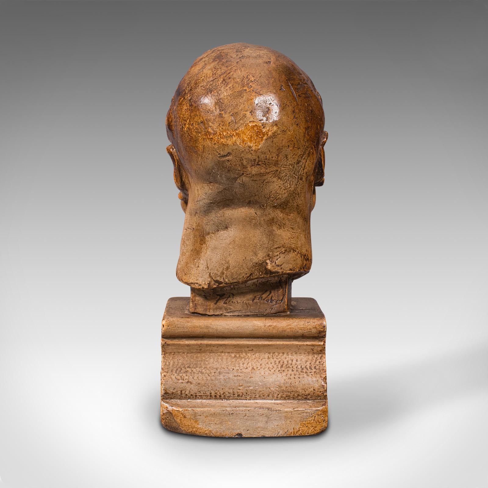 Antiguo Busto Retrato, Inglés, Cabeza de escayola, Francis Derwent Wood, Circa 1920 Británico en venta