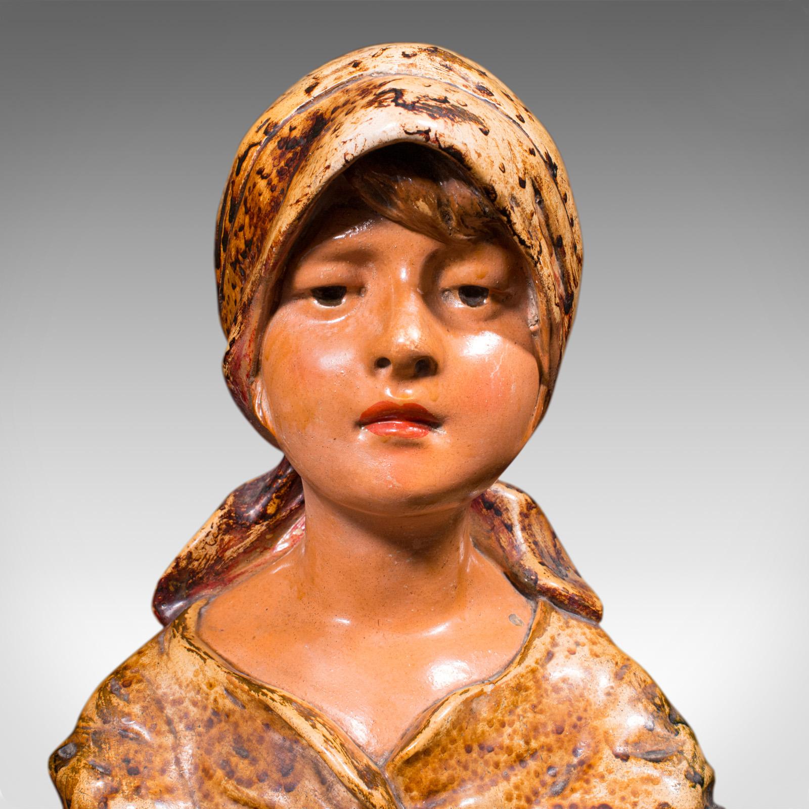 Antique Portrait Bust, French, Decorative, Female Figure, Victorian, Art Nouveau For Sale 2