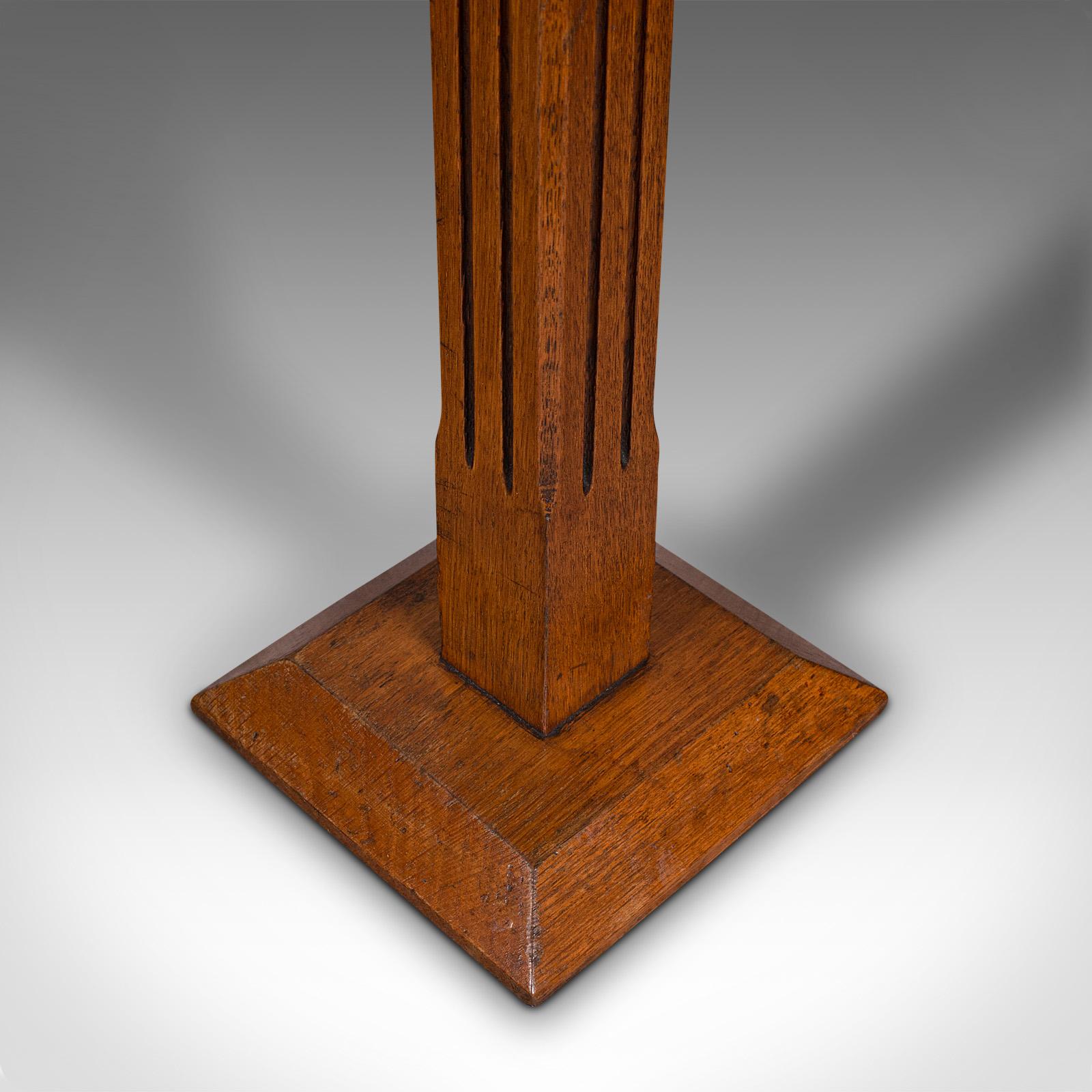 Antique Portrait Bust Stand, English Oak, Jardiniere, Torchere Column, Victorian For Sale 2