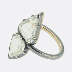 Contemporary Portrait Cut Diamond Two-Stone Ring