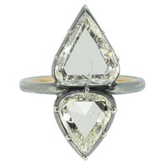 Contemporary Portrait Cut Diamond Two-Stone Ring