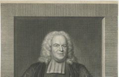 Antique Portrait David Millius – Professor of Oriental Languages, Etching 1742