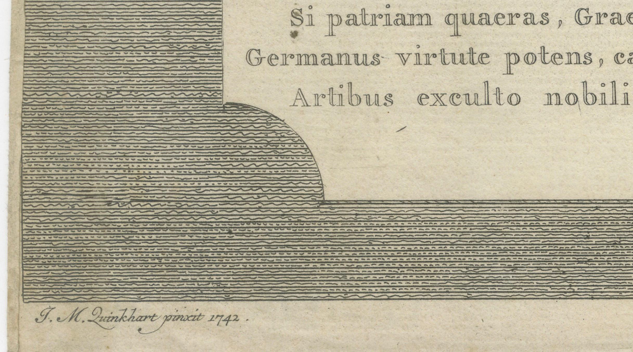 Néerlandais Antique Portrait David Millius - Professeur de langues orientales, gravure à l'eau-forte 1742 en vente