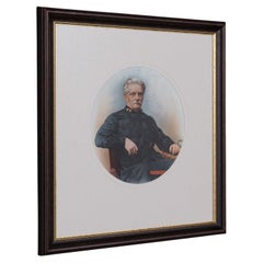 Antique Portrait, English, Framed Ceramic Painting, Photographs, Victorian, 1890