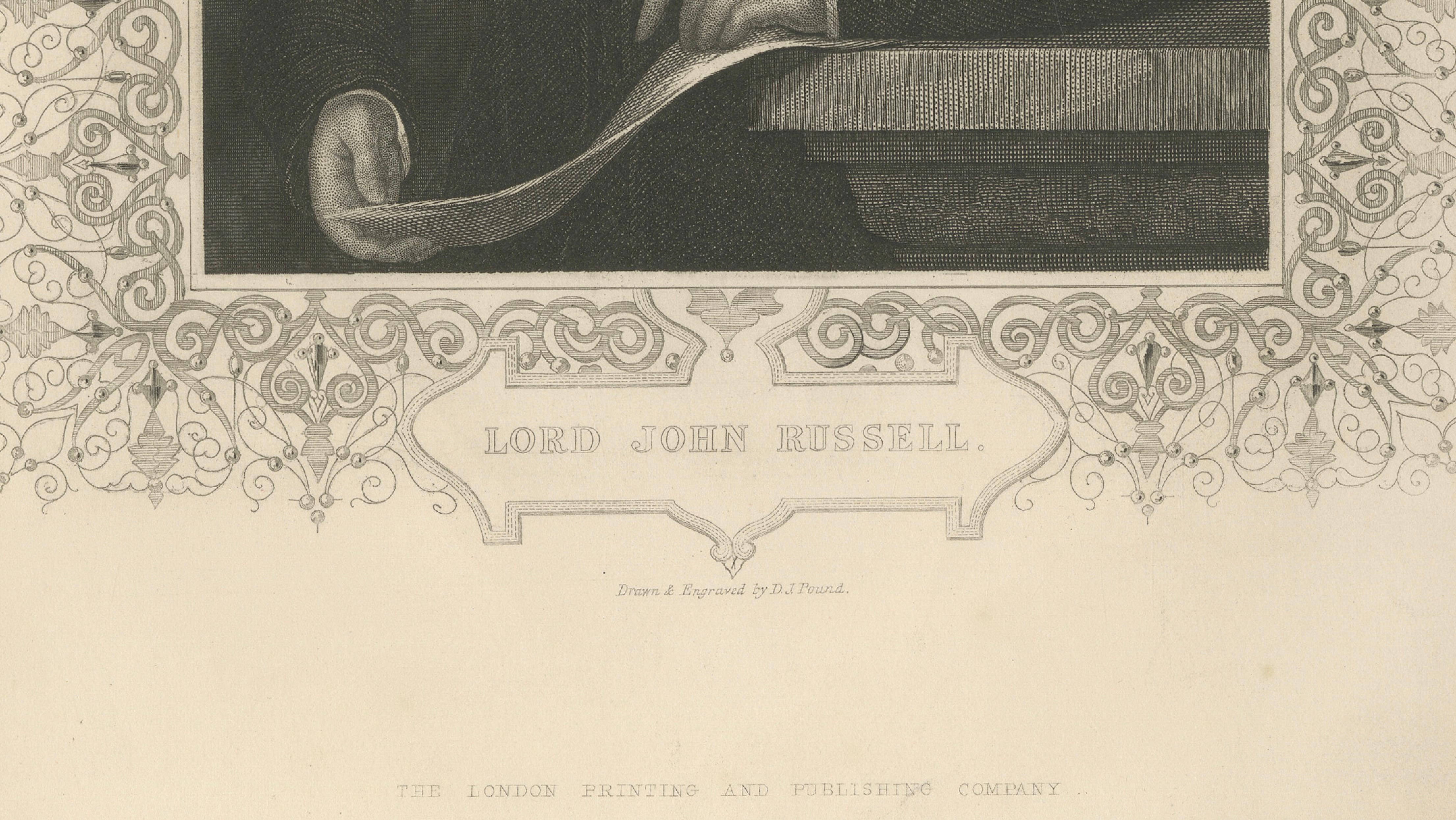 Antique Portrait Lord John Russell – British Prime Minister Engraving c.1850