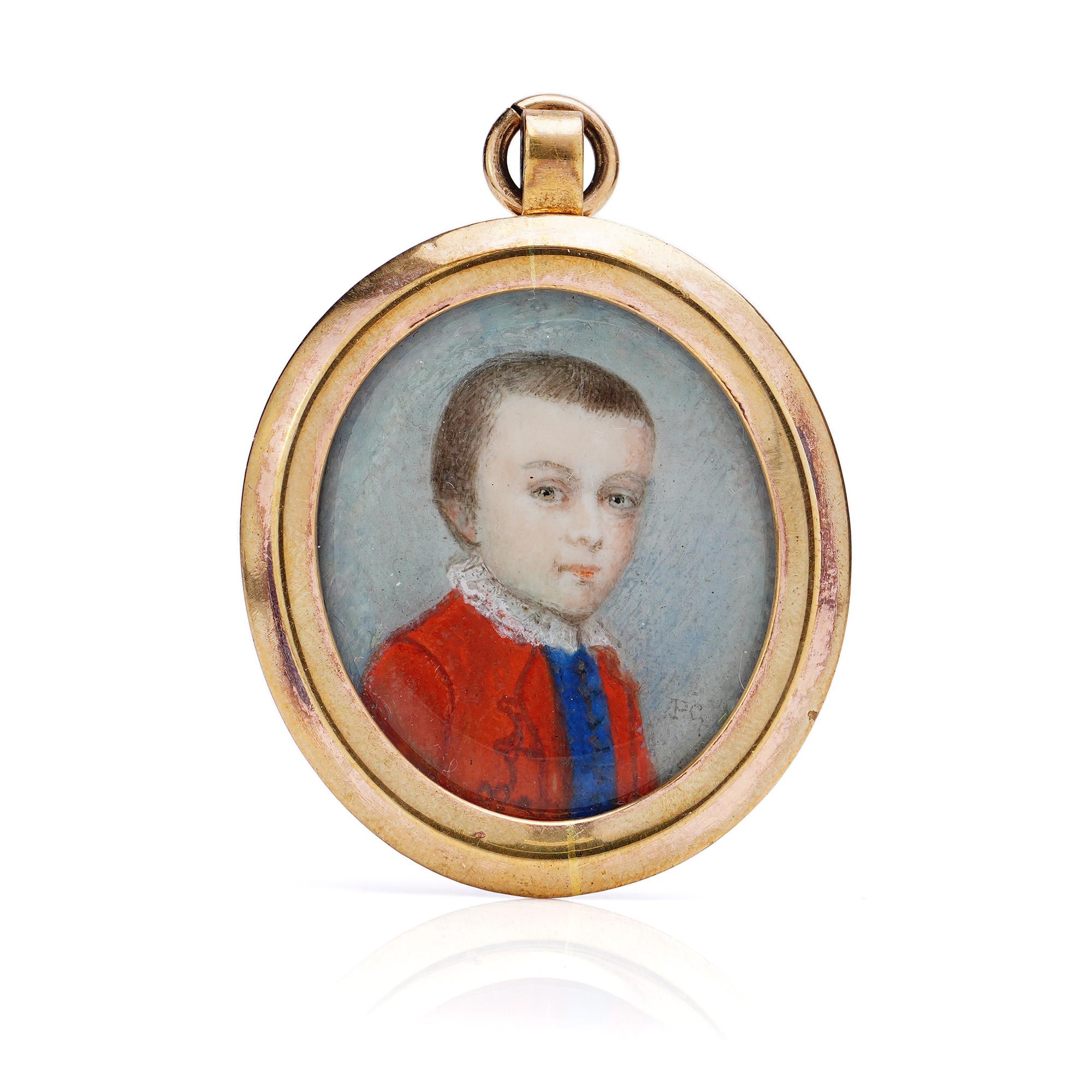 Antique Portrait Miniature of  'Justinian Saunders Bentley Nutt' In Good Condition In Braintree, GB