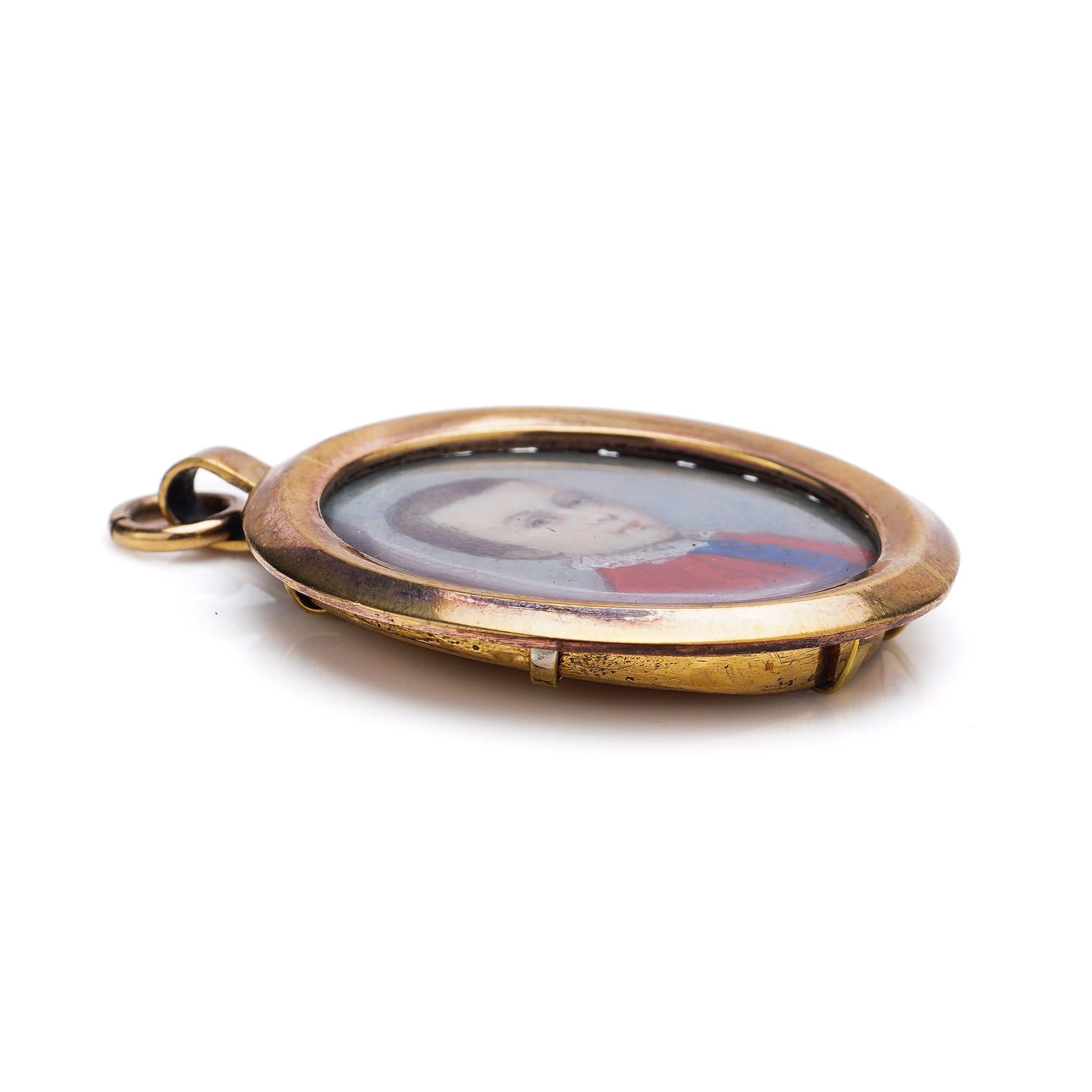 Women's or Men's Antique Portrait Miniature of  'Justinian Saunders Bentley Nutt'