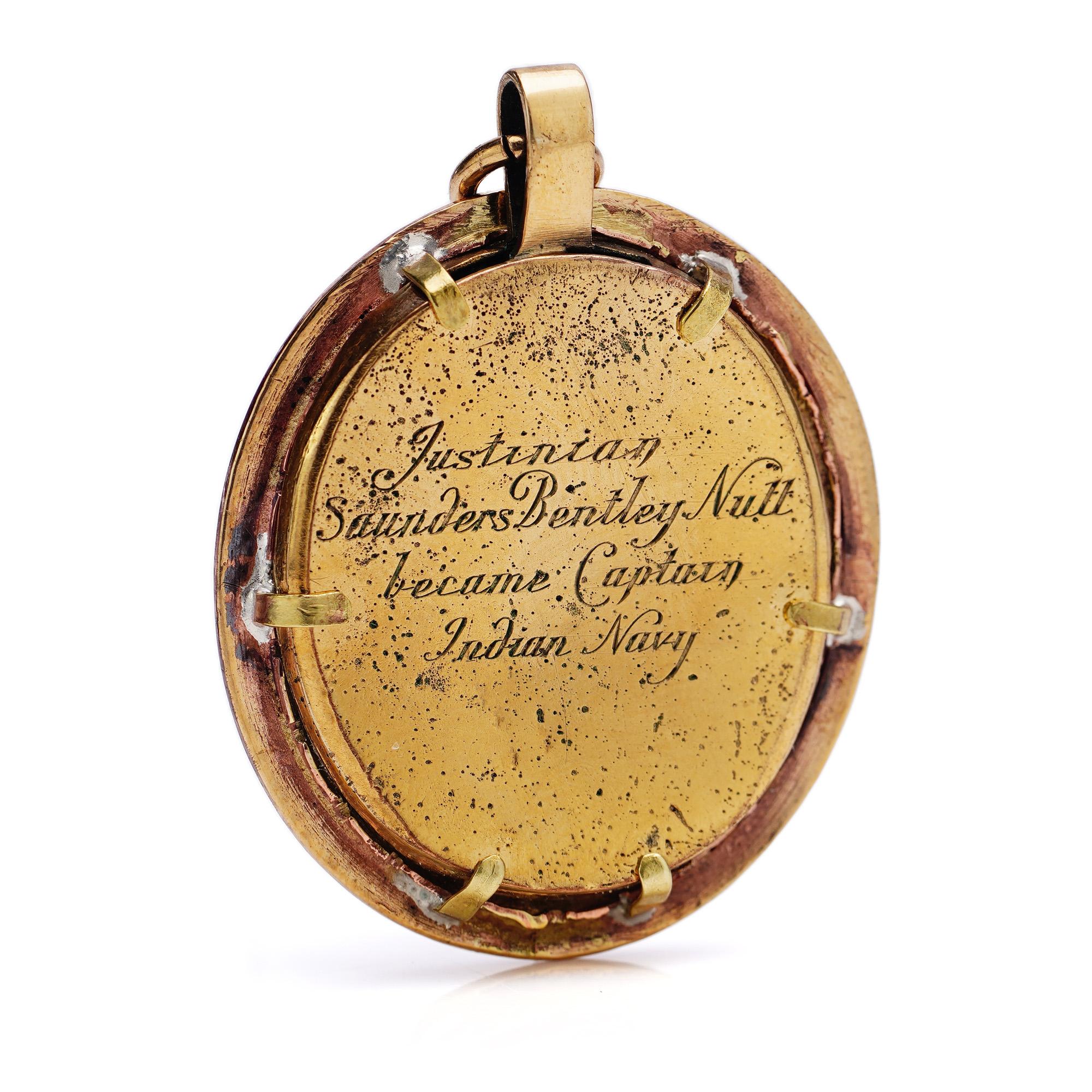 Antique Portrait Miniature of  'Justinian Saunders Bentley Nutt' 2