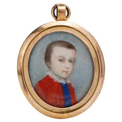 Antique Portrait Miniature of  'Justinian Saunders Bentley Nutt'