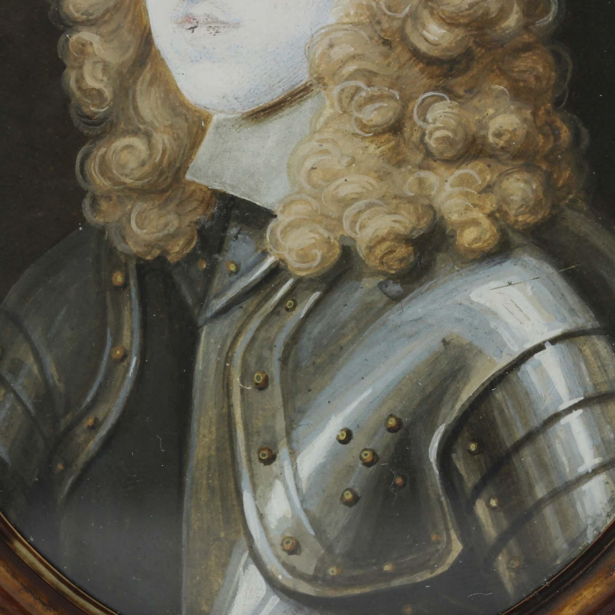 Antique Portrait Miniature of Thomas Osborne, 1st Duke of Leeds For Sale 2
