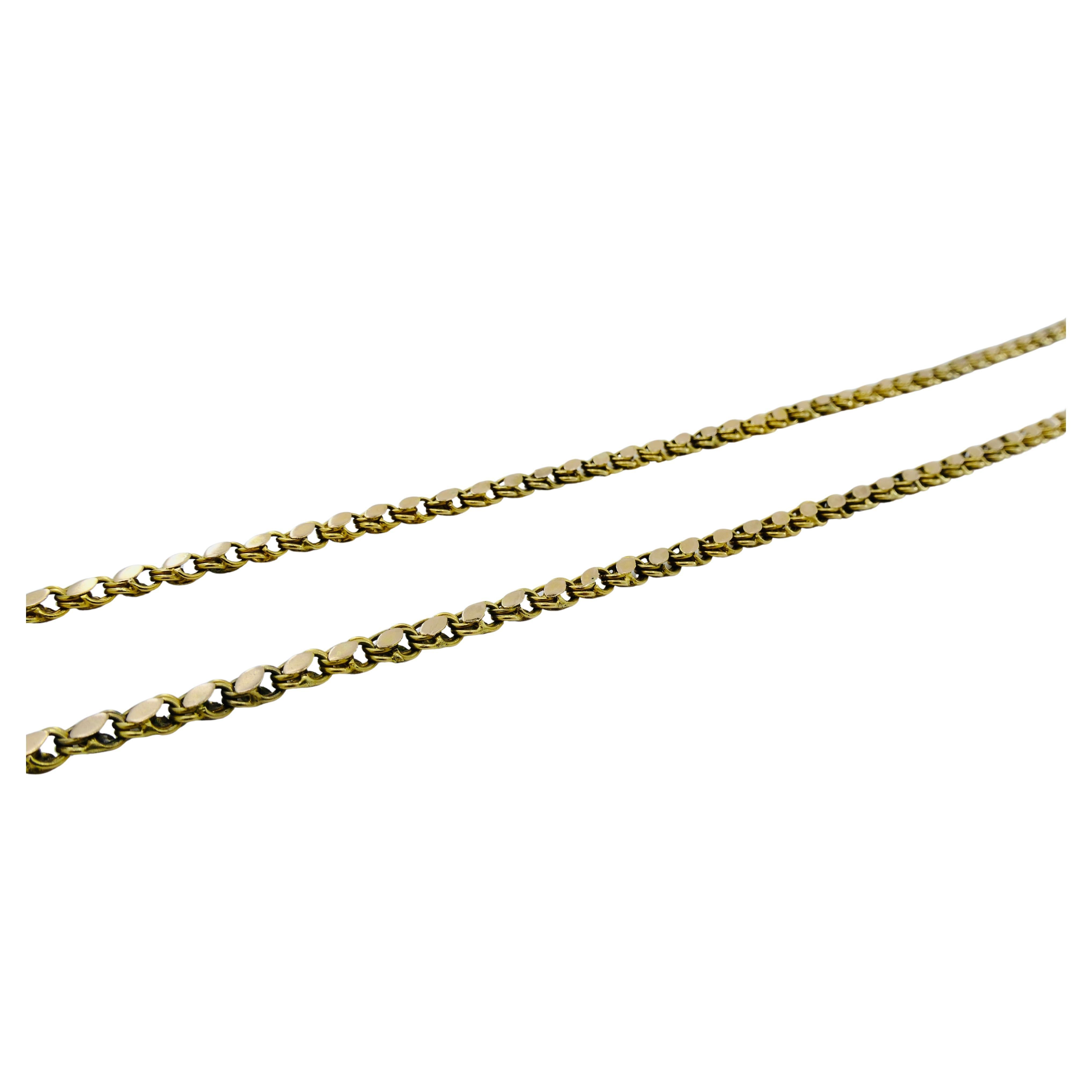 Colgante retrato antiguo en miniatura y collar de cadena de oro de 14k 2