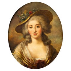 Portrait ancien d'une jeune fille célèbre