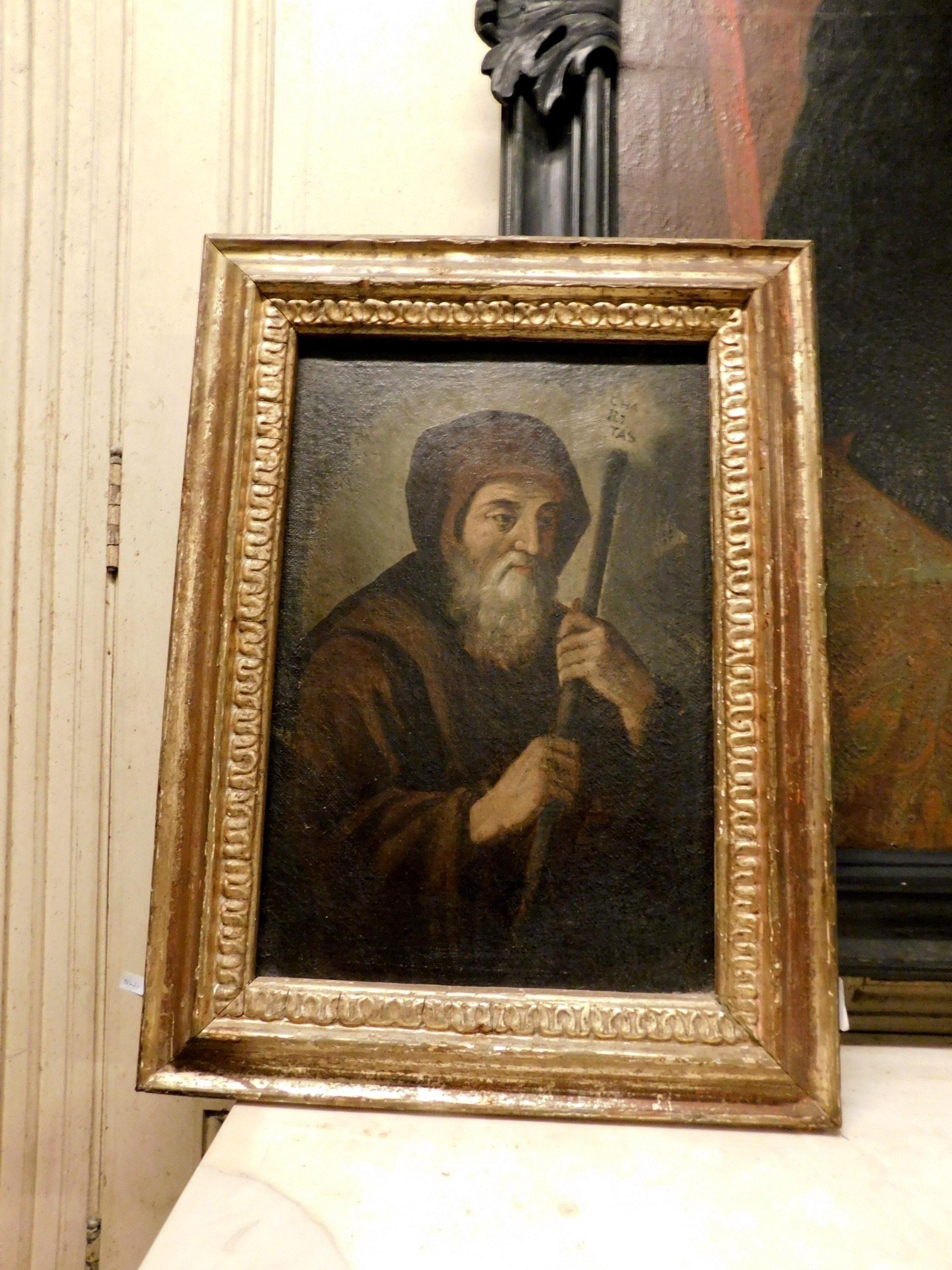 Antique Portrait of a Friar Oil Painted on Canvas, Gilded Frame, '700 ...