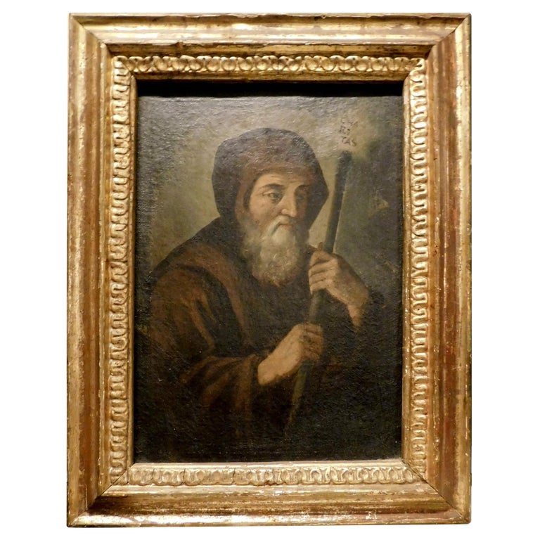 Antique Portrait of a Friar Oil Painted on Canvas, Gilded Frame, '700 ...