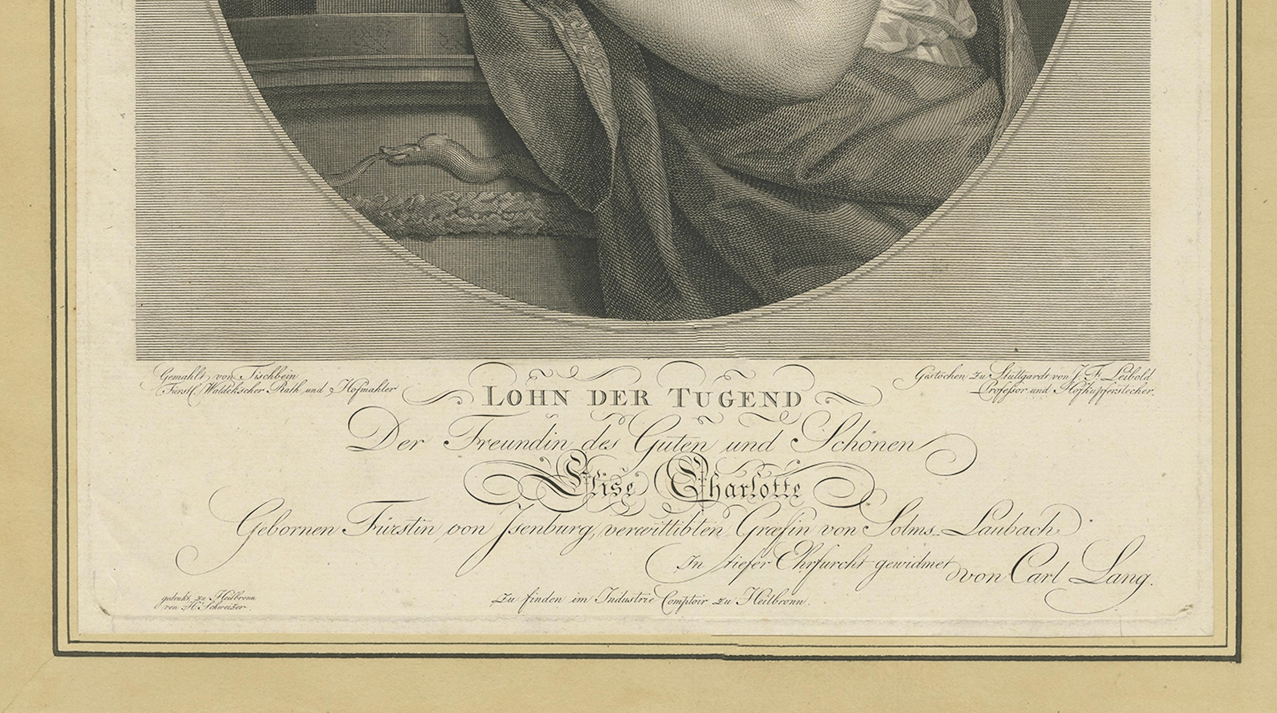 Portrait ancien d'un ami d'Elisabeth zu Solms-Laubach par Leibold, vers 1790 en vente 1