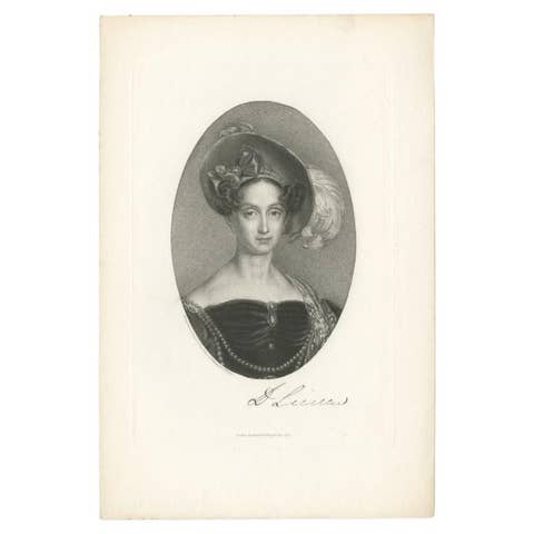 Antique Portrait of a Gracious Lady with a Beautiful Headdress, 1890