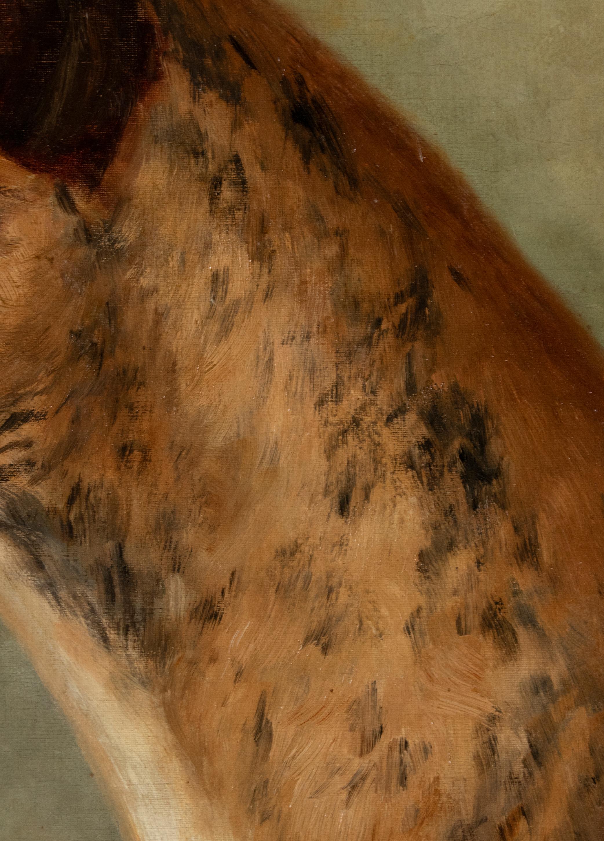 Portrait ancien d'un dogue allemand par Zélia Maria Klerx Huile sur toile en vente 2