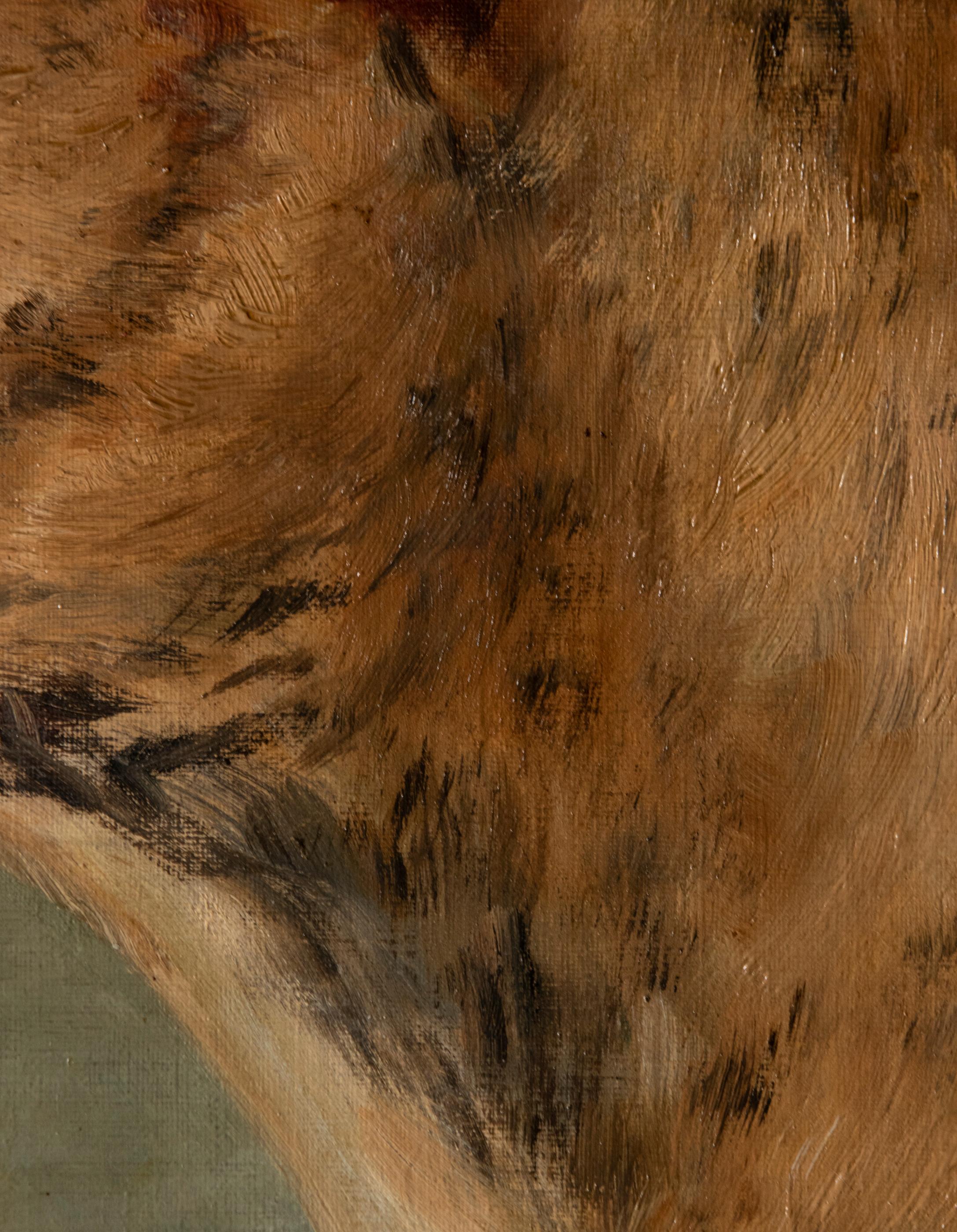 Portrait ancien d'un dogue allemand par Zélia Maria Klerx Huile sur toile en vente 5