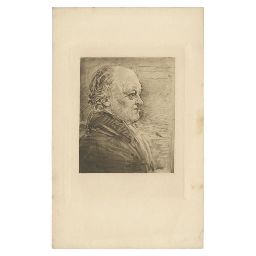 Antique portrait depicting a male figure (politician?). Source unknown, to be determined.

Artists and Engravers: Anonymous.

Condition: Good, please study image carefully.
Date: circa 1900
Overall size: 10.1 x 16.2 cm.
Image size: 6.3 x 7.7