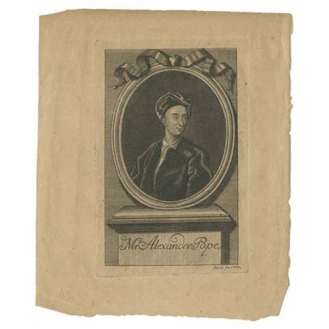 Antique Portrait of Alexander Pope, an English Poet, 1743