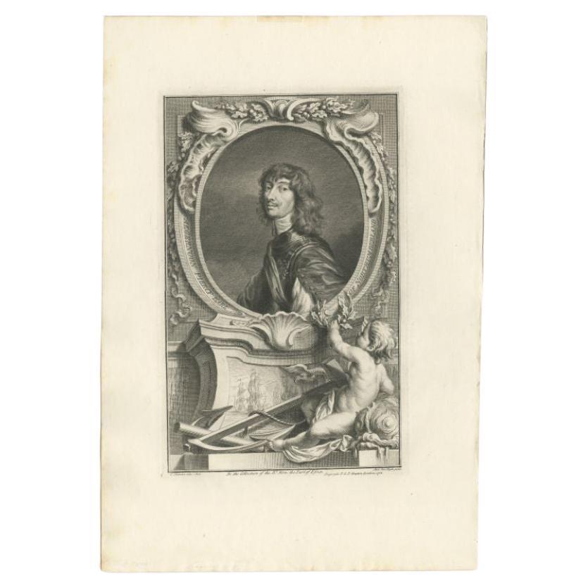 Antique portrait titled 'Algernoon Piercy, Earl of Northumberland'. Old portrait of Algernon Percy. Algernon Percy, 10th Earl of Northumberland, 4th Baron Percy, (1602-1668) was an English military leader and a prominent supporter of the