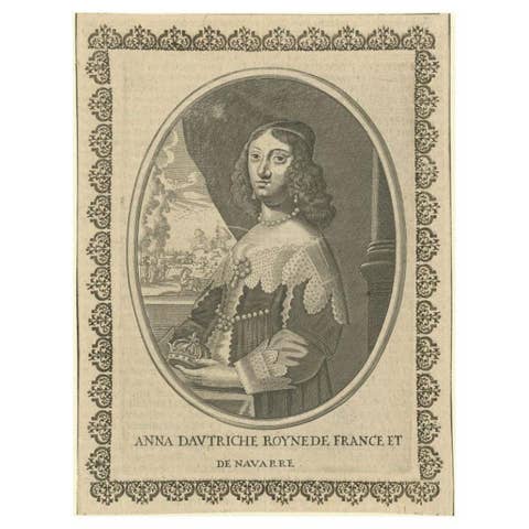 Antique Portrait of Anne of Austria, c.1651