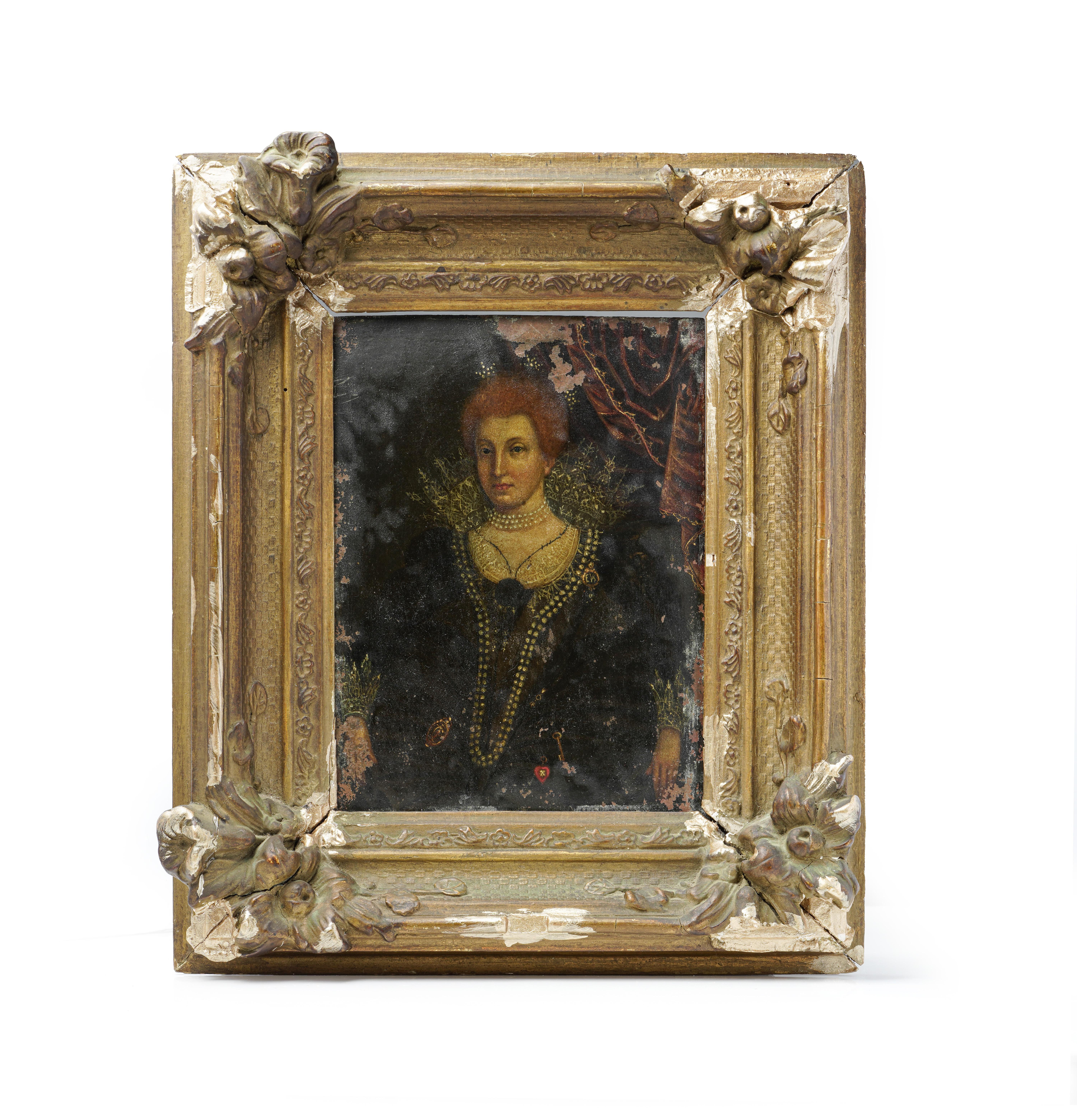 17ème siècle Portrait ancien d'Anne de Danemark, attribué à un suiveur de Paul van Somers en vente