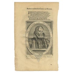 Antique Portrait of Antoine of Navarre by Janszoon, 1615