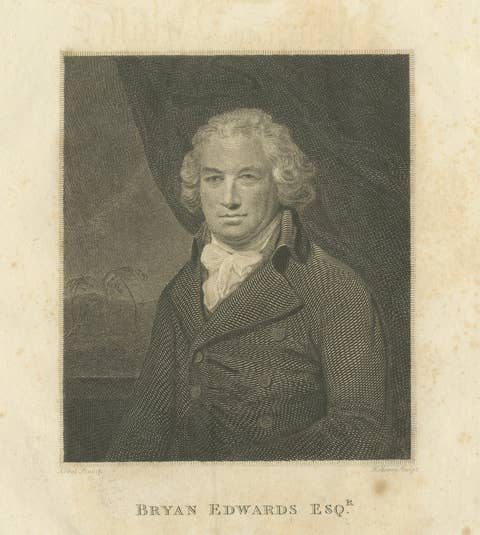Antique Portrait of Bryan Edwards with Title Leaf, British West Indies, 1818