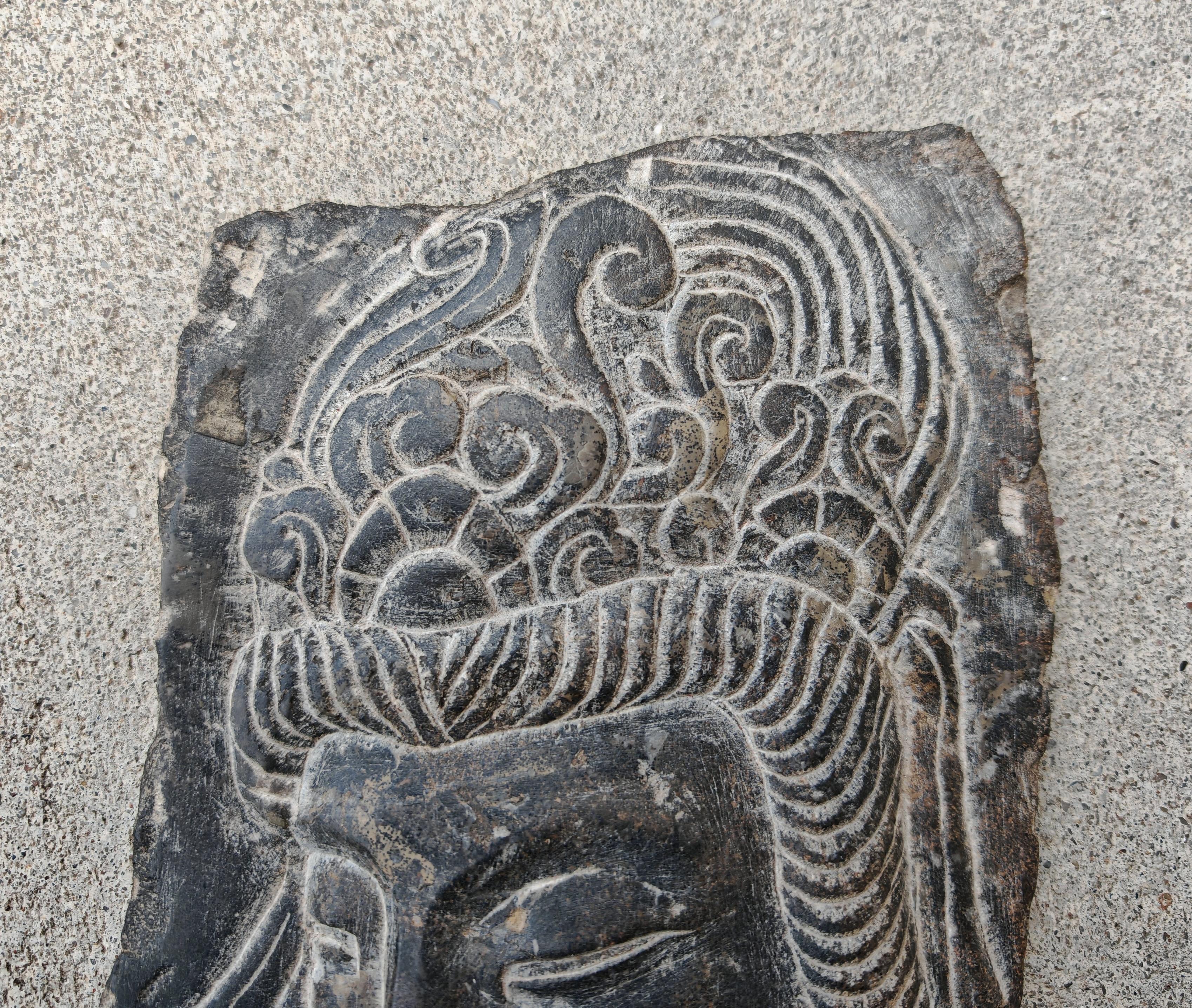 Antikes Porträt von Buddah, handgeschnitzt in Stein, 19. Jahrhundert im Zustand „Gut“ im Angebot in Beograd, RS