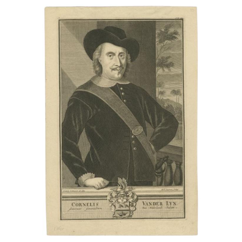 Antique Portrait of C. van der Lijn, Governor-General of the Dutch East Indies