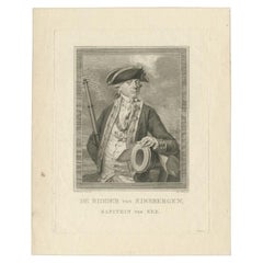 Antique Portrait of Captain Van Kinsbergen, Proof