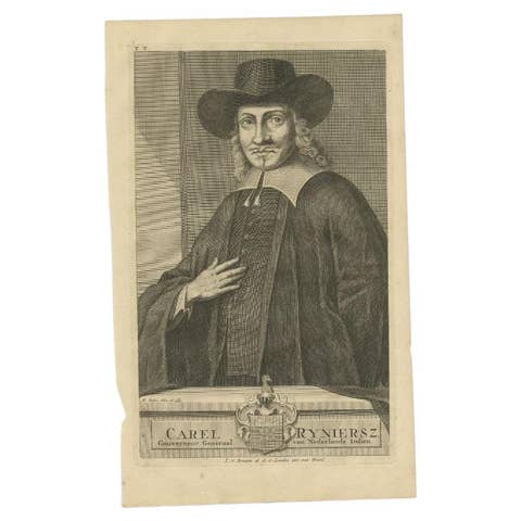 Antique Portrait of Carel Ryniersz, Governor-General of the Dutch East Indies